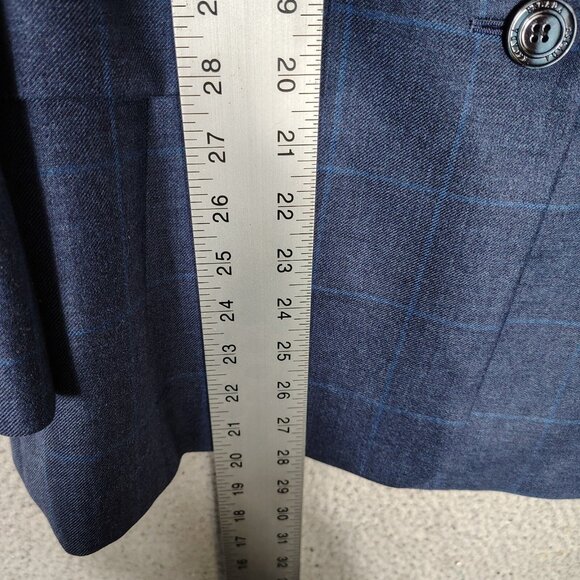 Escada Margaretha Ley Blazer Women 34 Blue Check 100% Cashmere Two-Button Jacket - Picture 9 of 14